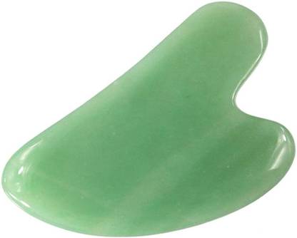 jaderoller Green jade Gua Sha Green Jade Gua Sha Scraping Massage Tool Hand Made Jade Guasha Board, Tools for Graston SPA Acupuncture Therapy Trigger Point Treatment on Face Arm Foot Small Triangle Shape Massager