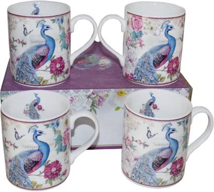 ARCHIES BEAUTIFUL CHARMING PEACOCKS MUG SET (4 MUGS COMBO SET) Ceramic Coffee Mug