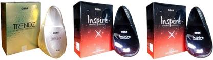 OSSA 1 Trendz and 2 Inspire Apparel Perfume 60 ml each, (Pack of 3) Eau de Parfum  -  180 ml