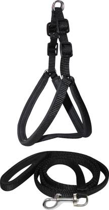 Flipkart SmartBuy Dog Belt Combo of 1/2 inch Padded Black Puppy Body Harness with Soft Handle Padded Black Dog Leash, Specially for Small Dogs Adjustable Chest Size 13 - 19 inch Dog Harness & Leash