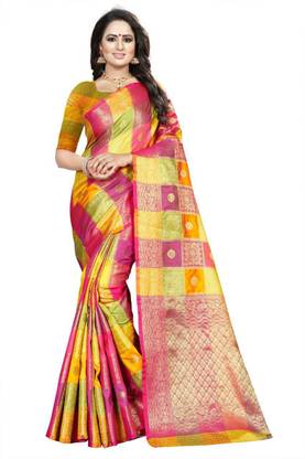 pankaj sarees 001 Silk Blend Saree Falls