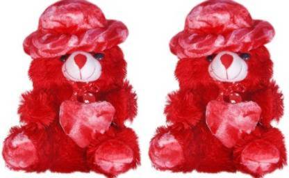 waheguru RED CAP TEDDY 32CM - 32 cm (Red) Pack Of 2  - 38 cm