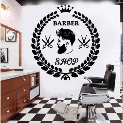KICKWIX Large Hair salon wall sticker/ men salon wall sticker/ Barber shop wall sticker Sticker