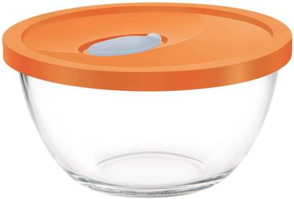 TREO Glass Serving Bowl Mixing Bowl with Flexi Lid, 2500 ml