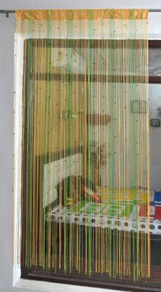 Pomp & Romp Premium Door String Beads 155 cm (5 ft) Blends, Polyester Transparent Window Curtain Single Curtain