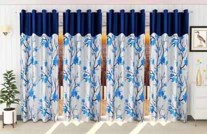 Ville Style 214 cm (7 ft) Polyester Room Darkening Door Curtain (Pack Of 4)