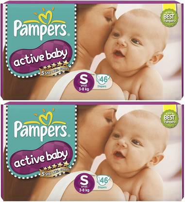 Pampers Active Baby Diapers, Small, 46+46 Count - S