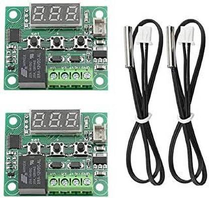 RT W1209 DC 12V heat cool temp thermostat temperature control switch temperature controller thermometer thermo controller (Green) Temperature Sensor and Controller Electronic Hobby Kit