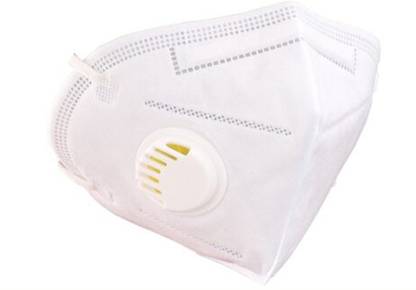 KishMed N95 Masks With Non Return Valve & Head band - White Colour - Pack of 5