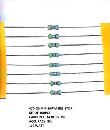 RISARYA 470-OHM(470E) RESISTOR ,100PCS,5%,CFR,1/4 W,FIXED RESISTOR Fixed Resistor