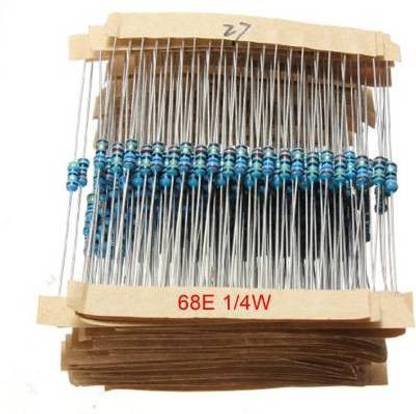 jivith 100 pieces of 68 Ohm 5% 1/4W CFR Through Hole Resistor Fixed Resistor