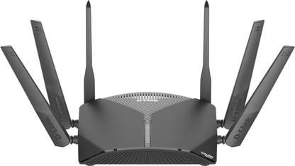 D-Link DIR-3060 Mesh Router 2.4 GHz, 5 GHz 3000 Mbps Wifi Speed Tri Band External Antenna Ethernet (Cable Broadband)