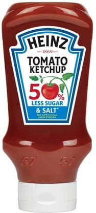 HEINZ Tomato Ketchup 50% Less Sugar & Salt (Imported), 625g Sauce