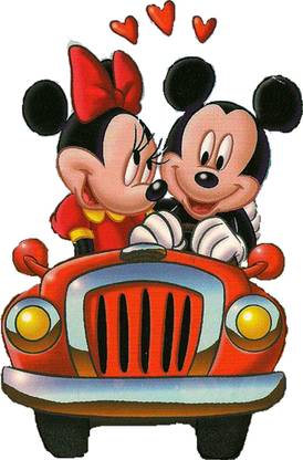 Sahaj Décor 43 cm Micky Mouse With Car Self Adhesive Sticker