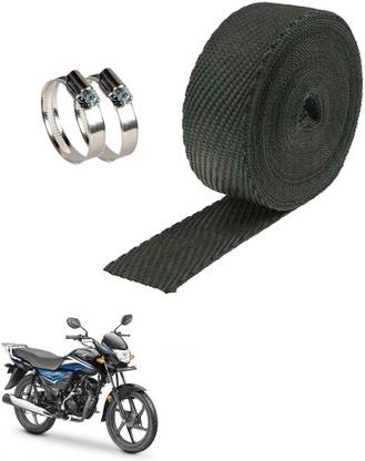 AXWee Silencer Wrap With Clamp Bike Exhaust Heat Shield (3Mtr, Black)Hona Dream Neo Bike Exhaust Heat Shield