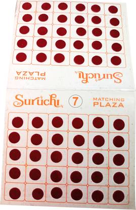 Suruchi fashion Colourful Multi Matching Plaza forehead (Stick on) size 7 mm 60 bindis pack 1 forhead Maroon Bindis