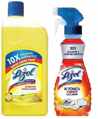 Lizol Disinfectant Surface & Floor Cleaner Liquid & Trigger Power Kitchen Cleaner Kitchen Cleaner