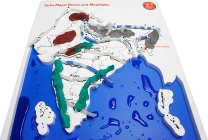 Mountains In India Map Butterfly Fields Geography Stem Toy, India Map With Rivers & Mountains,  Learning Toys For Kids |