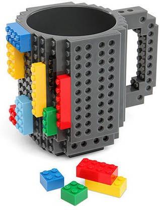 Magnusdeal Build-On Brick Lego Type Creative DIY Building Blocks Coffee Cup Water Bottle Puzzle Toy Plastic Coffee Mug