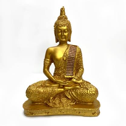 Fatfatiya Meditating Golden Buddha Statue Big Size Idols Decorative Showpiece Decorative Showpiece  -  22 cm