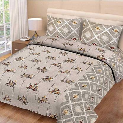 PVR 220 TC Cotton Queen Jaipuri Prints Flat Bedsheet