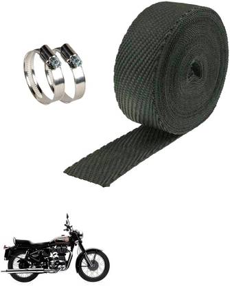 AXWee Silencer Wrap With Clamp Bike Exhaust Heat Shield (3Mtr, Black) _Royal Enfield Bullet 350PrtSc Bike Exhaust Heat Shield