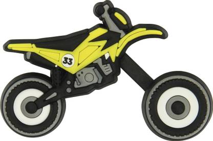 Crocs VEH Vroom Dirt Bike RTG Yellow & Black Jibbitz Plastic Shoe Charm