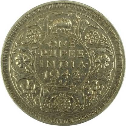 NAVAM 1942 ONE RUPEE BRITISH INDIA GEORGE VI KING EMPEROR EXTREMELY RARE COIN Medieval Coin Collection