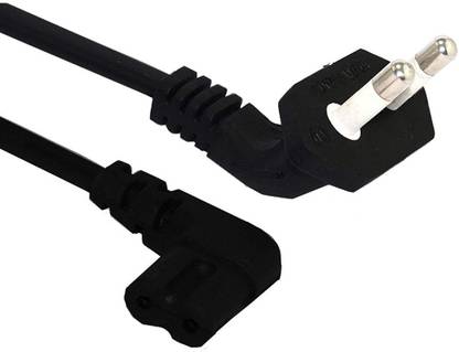 DHRUV-PRO Power Cord 1.8 m 2-Pin Universal AC Laptop Power Cable Cord - L Shape Adapter Charger Laptop/Camera/Printer (2 Pin (1.8 Meter)