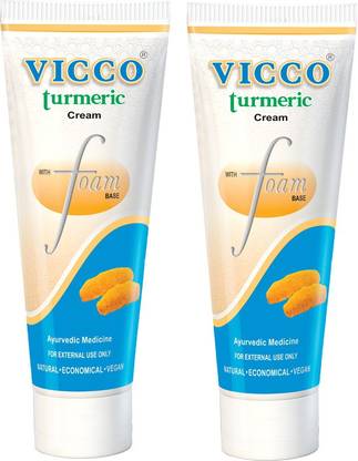 VICCO Turmeric Cream with Foam Base 15G PACK OF 2