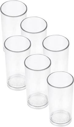 swift international (Pack of 6) Polycarbonate Unbreakable Stylish Transparent High(p6) Glass Set Water/Juice Glass