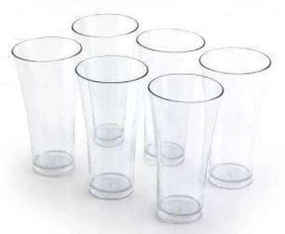 yarana store (Pack of 6) ys-plasticglass6 Glass Set Water/Juice Glass