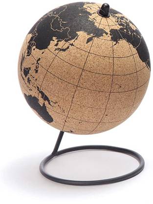 Globe Trekkers Mini Cork Globe with 50 Different Colored Push Pins Desk & Table Top Physical World Globe