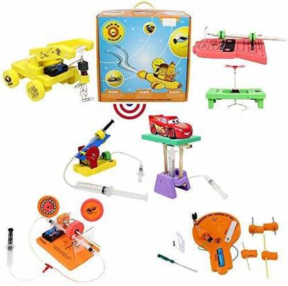 Butterfly FIelds STEM Toys for kids 8 10 years to 12 years Boys Girls Learning Toys 5in 1 Combo DIY Physics Kits for kids Air Shooter Toy, Disk Brake, Magnetic Toy Train, Circuits Board, Mine Detector