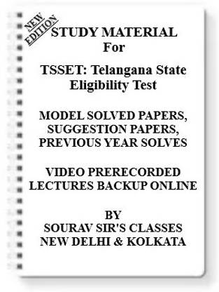 TSSET Telangana State Eligibility Test [ PACK OF 4 BOOKS ] Study Material +MODEL SOLVED PAPERS+SUGGESTION PAPERS+PREVIOUS YEAR SOLVES+VIDEO PRERECORDED LECTURES BACKUP ONLINE