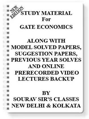 GATE ECONOMICS [ PACK OF 6 BOOKS ] Study Material +MODEL SOLVED PAPERS+SUGGESTION PAPERS+PREVIOUS YEAR SOLVES+VIDEO PRERECORDED LECTURES BACKUP ONLINE