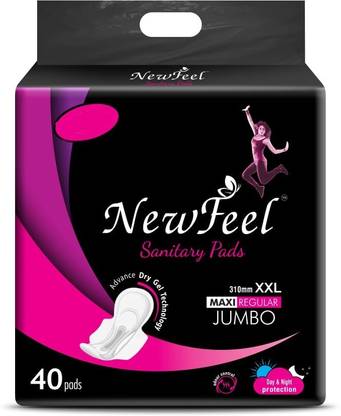 NEW FEEL Wings Sanitary Pads with Wings Secure XXL 40 Sanitary Cottan Maxi 320 mm Pads Sanitary Pad