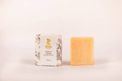 NESARA BY NICKY Tropical Cream - Artisan soap bar packed with the goodness of COCONUT 100GM