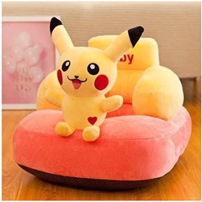 AK TOYS Pikachu Shape Soft Plush Cushion Baby Sofa Seat or Rocking Chair for Kids  - 45 cm