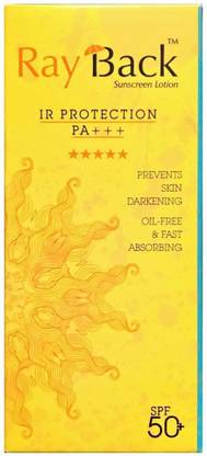 Ray Back Sunscreen - SPF 50 PA+++ Sunscreen Lotion IR Protection PA+++