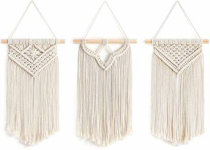 RAKANO 3 Pack Macrame Wall Hanging, Modern Wall Decor, Beautiful Hanging Pattern, Pack of 3