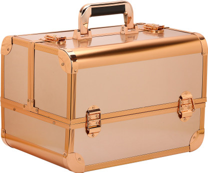 rose gold makeup vanity case