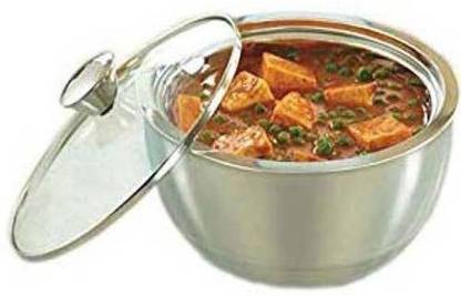 BOROSIL Stainless Steel Insulated Curry Server,2.7 ml, Silver Serve Casserole