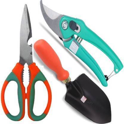Green India 3 pcs Gardening Tools Combo of Scissor,Garden Tool Kit (3 Tools) Garden Tool Kit