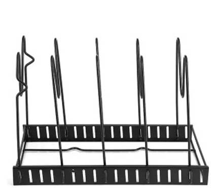 DIVINZ Plate Kitchen Rack Iron Pot And Pan Organizer for Cabinet?Adjustable 4 Tier Pan Rack Holder?Rack Bakeware Cupboard Organizer Shelf Space Saving Kitchen Storage