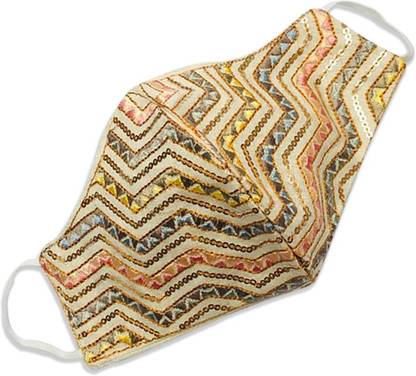 SANAT Designer Embroidered Face Mask FM-EM02-W Reusable, Washable Cloth Mask