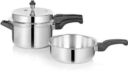 Classic Essentials Combo Aluminium Cooker Set of 2 Pieces(5+3 Litres) 5 L, 3 L Outer Lid Induction Bottom Pressure Cooker