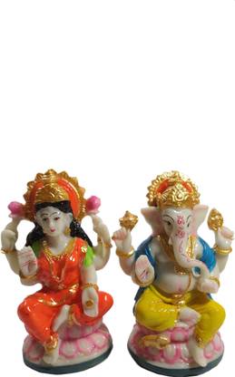 Sheetal STATUE OF LAXMI AND GANESH Decorative Showpiece  -  13 cm