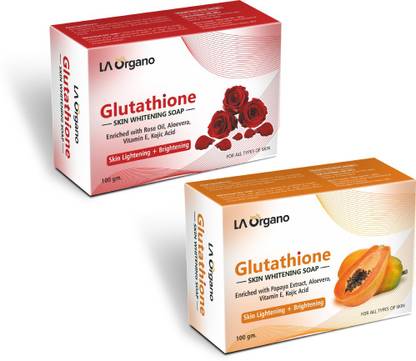 LA Organo Rose & Papaya Soap For Lightening & Brightening For All Skin Type (Pack of 2)