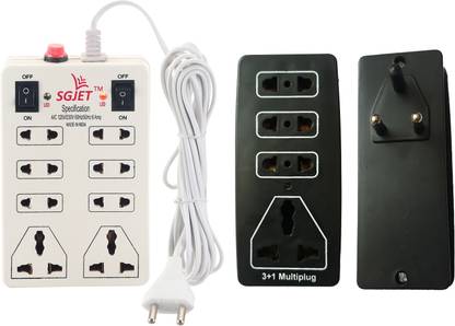 SGJET COMBO of 8 Socket Mini with 4 Socket Multi Plug 8  Socket Extension Boards